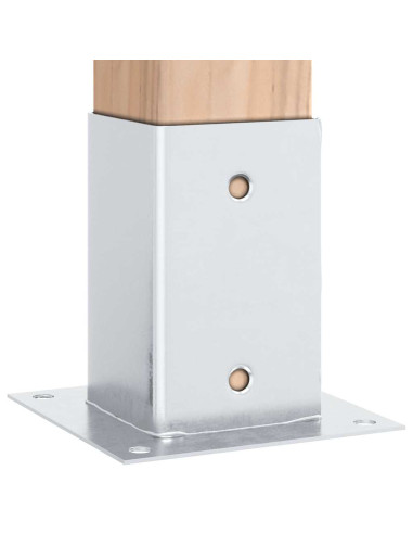 Basi per Pali Quadrate 12 pz Argento 81x81 mm Acciaio Zincato