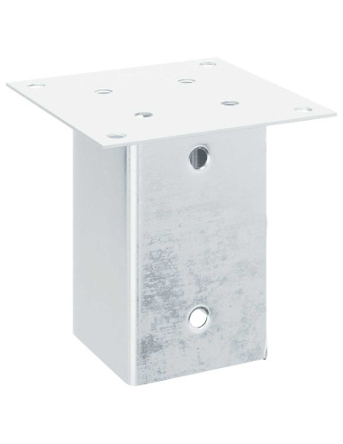 Basi per Pali Quadrate 12 pz Argento 81x81 mm Acciaio Zincato