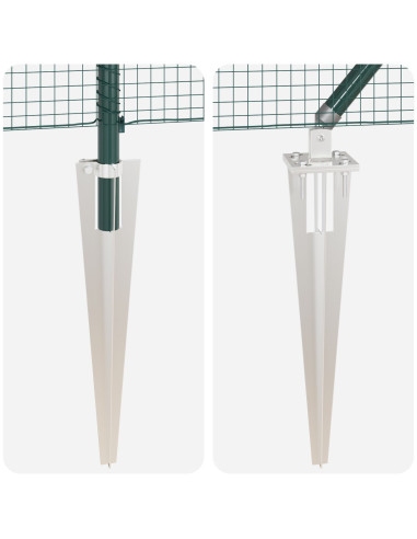 Palo della recinzione Verde 100 x 0,8 m (maglia 19 x 19 mm)