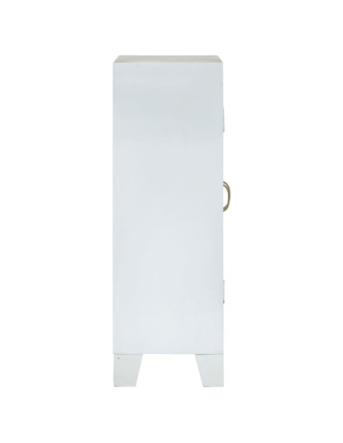 Credenza Bianca 55x30x90 cm in Legno Massello di Acacia