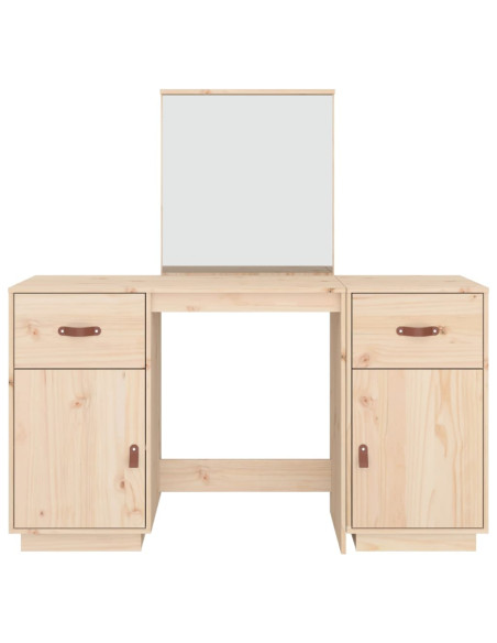 Set Toeletta con Specchio in Legno Massello di Pino