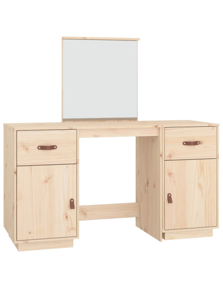 Set Toeletta con Specchio in Legno Massello di Pino