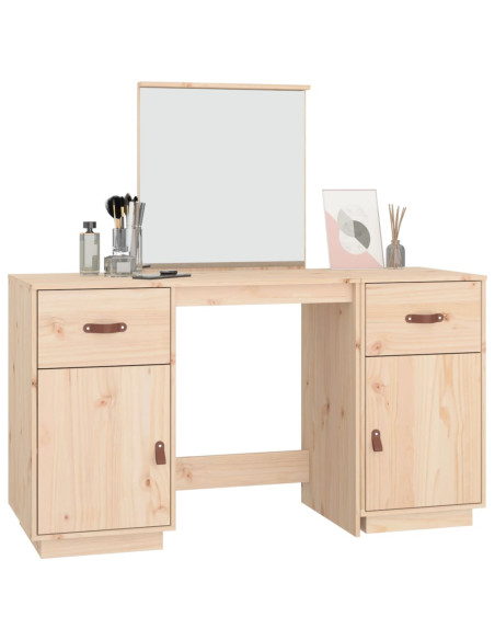 Set Toeletta con Specchio in Legno Massello di Pino