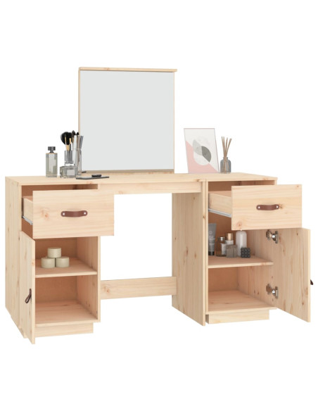 Set Toeletta con Specchio in Legno Massello di Pino