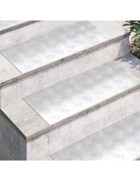 Gradini per Scale 4 pcs Argento 70 x 30 cm Alluminio