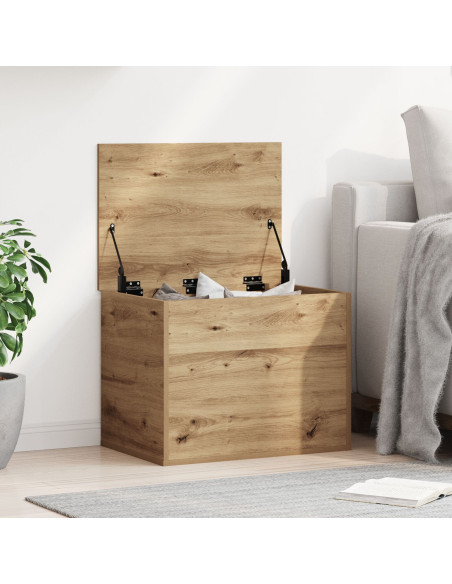 Scatola di Stoccaggio  con Coperchio Rovere Artigianale 60x42x46 cm Legno Ingegnerizzato