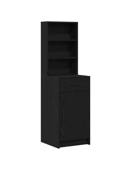 Set da toeletta in 2 pezzi con LED in legno ingegnerizzato nero