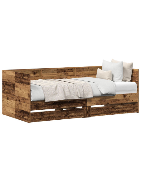 Letto a Giorno con Cassetto Legno Vecchio Legno Ingegnerizzato
