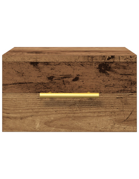 Comodini 2 pz a muro in legno vintage 35x35x20 cm