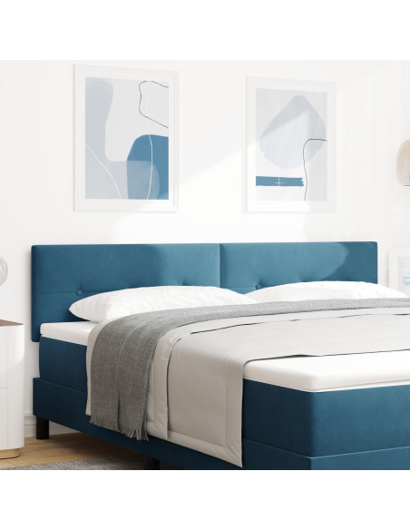 Testiera  Con Bottoni Imbottita Blu Scuro 180 cm in Velluto