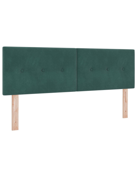Letto a molle con materasso Verde Scuro 140 x 190 cm Velluto