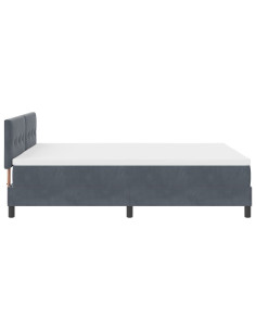 Letto a molle con materasso Grigio scuro 140 x 200 cm Velluto 2
