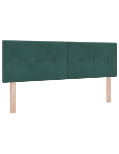 Letto a molle con materasso Verde Scuro 140 x 200 cm Velluto 2