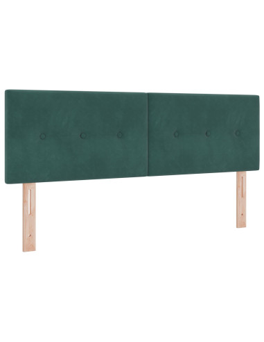 Letto a molle con materasso Verde Scuro 140 x 200 cm Velluto