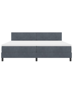 Letto a molle con materasso Grigio scuro 200 x 200 cm Velluto 2
