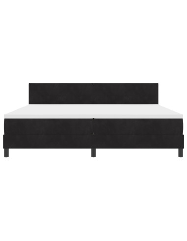 Letto a molle con materasso Nero 200 x 200 cm Velluto