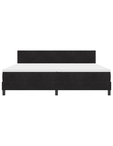 Letto a molle con materasso Nero 200 x 200 cm Velluto