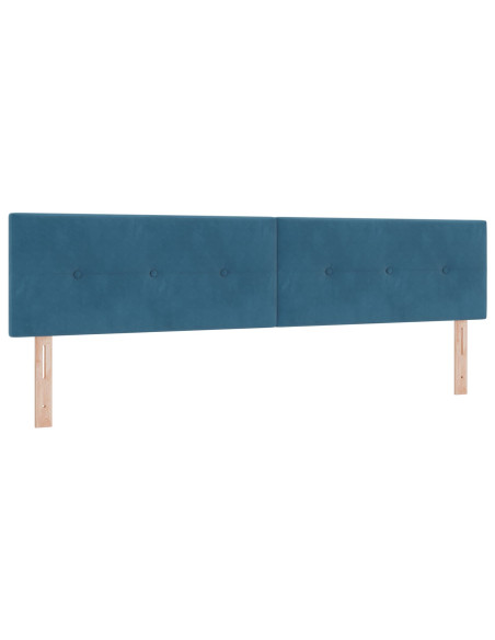 Letto Box Spring  con Materasso Blu Scuro 200x200 cm Velluto