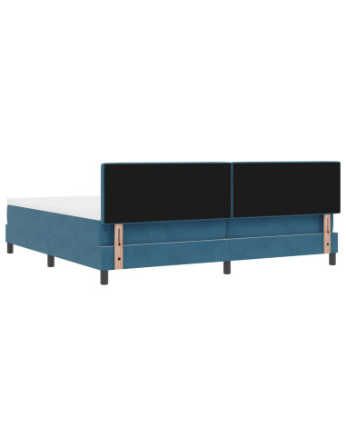 Letto a molle con materasso Blu Scuro 200 x 200 cm Velluto