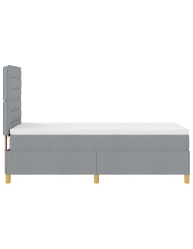 Letto a molle con materasso Grigio chiaro 100 x 200 cm Tessuto