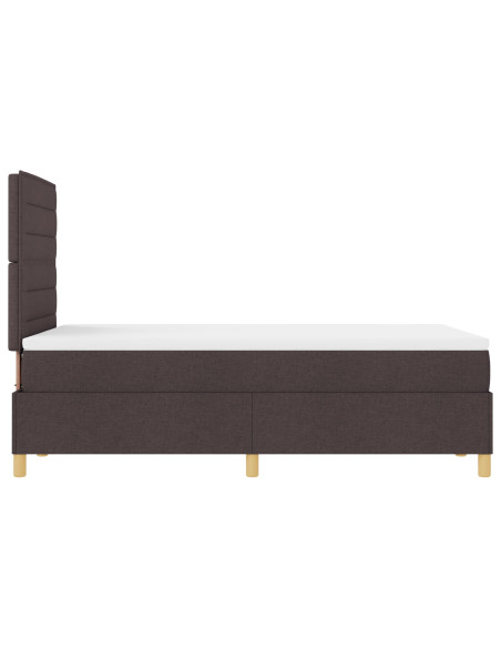 Letto a box spring  con materasso Marrone Scuro 120x200 cm Tessuto