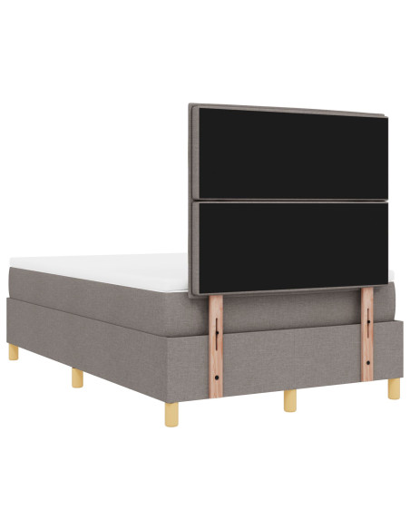 Letto con Rete a Molla e Materasso  Tortora 120x200 cm Tessuto