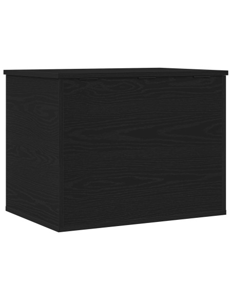 Scatola di Stoccaggio  con Coperchio Nero Rovere 60x42x46 cm Legno Ingegnerizzato