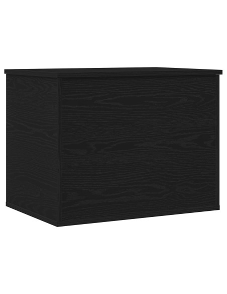 Scatola di Stoccaggio  con Coperchio Nero Rovere 60x42x46 cm Legno Ingegnerizzato