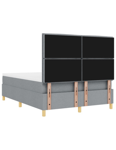 Letto a molle con materasso Grigio chiaro 140 x 200 cm Tessuto