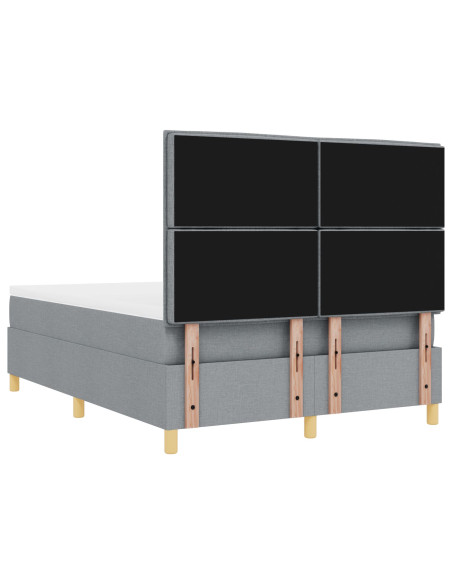 Letto a molle con materasso Grigio chiaro 140 x 200 cm Tessuto