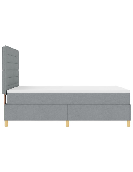 Letto con Box Spring e Materasso Grigio Chiaro 140x200 cm Tessuto