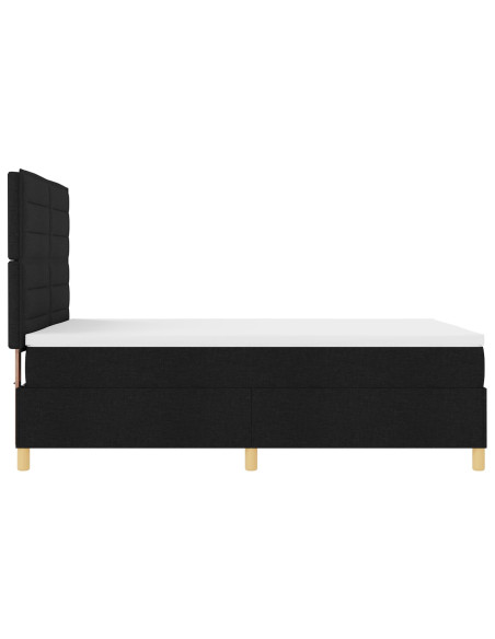 Letto Box Spring con Materasso Nero 140x200 cm Tessuto