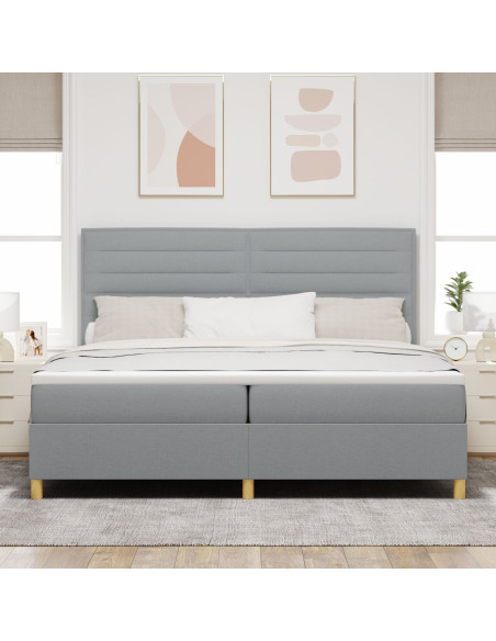 Letto con Box Spring e Materasso  Grigio chiaro 200x200 cm Fabrics