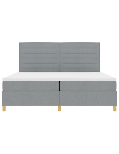 Letto a molle con materasso Grigio chiaro 200 x 200 cm Tessuto