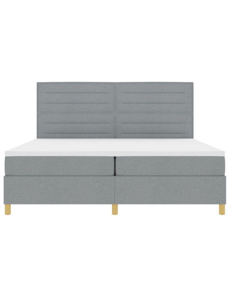 Letto a molle con materasso Grigio chiaro 200 x 200 cm Tessuto