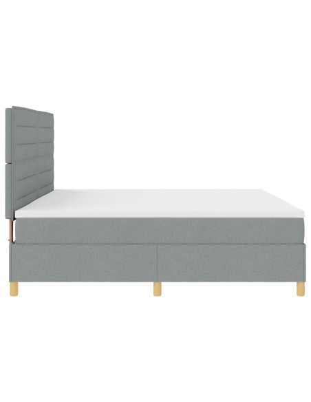Letto con Box Spring e Materasso  Grigio chiaro 200x200 cm Fabrics