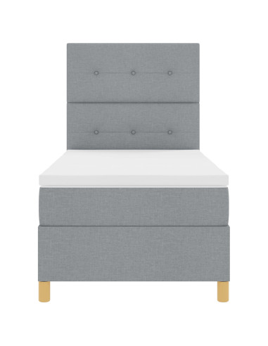 Letto a molle con materasso Grigio chiaro 90 x 200 cm Tessuto