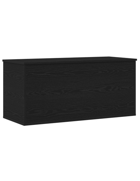 Scatola di stoccaggio  con coperchio in rovere nero 100x42x46 cm in legno ingegnerizzato