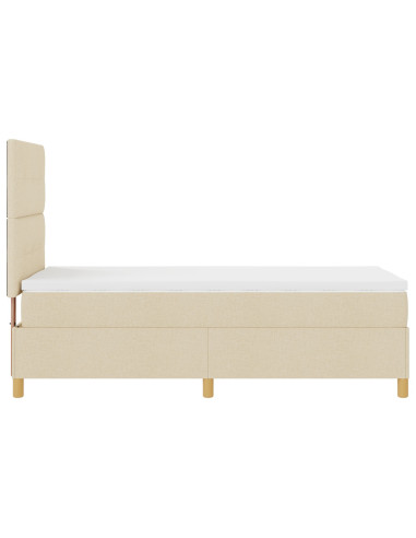 Letto a molle con materasso Crema 90 x 200 cm Tessuto