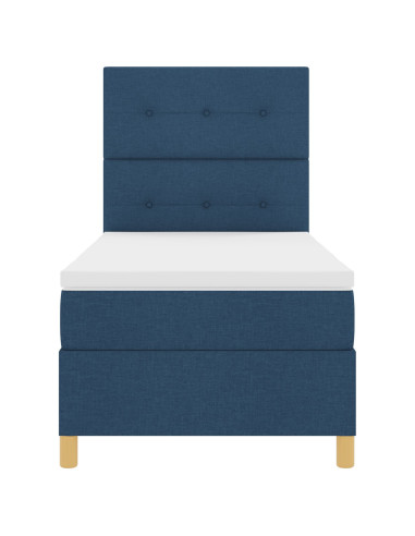 Letto a molle con materasso Blu 100 x 200 cm Tessuto