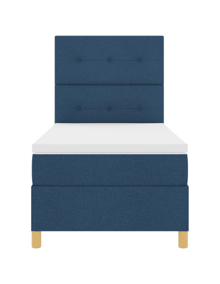 Letto a molle con materasso Blu 100 x 200 cm Tessuto