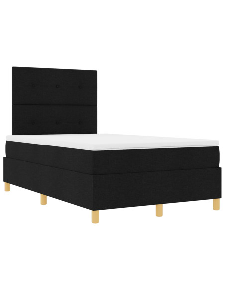 Letto a Box con Materasso Nero 120x200 cm Tessuto