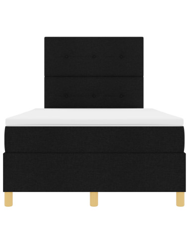 Letto a molle con materasso Nero 120 x 200 cm Tessuto