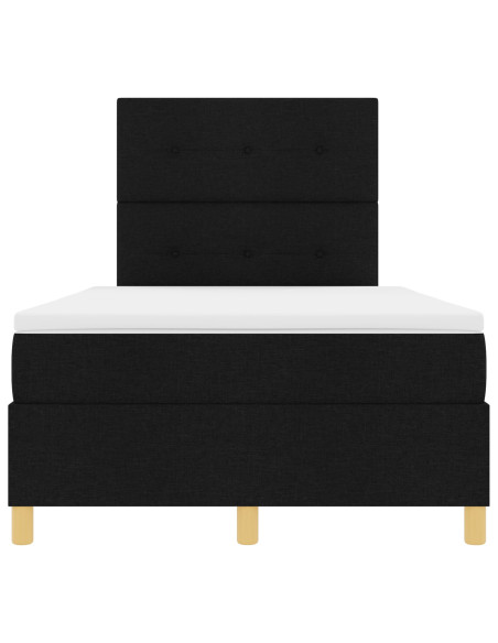 Letto a Box con Materasso Nero 120x200 cm Tessuto