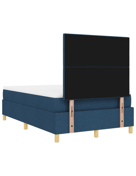 Letto Box Spring con Materasso Blu 120x200 cm Tessuto