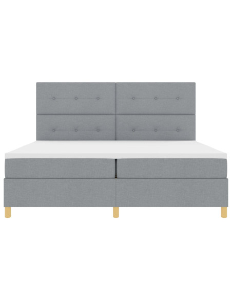 Letto a Box con Materasso Grigio Chiaro 200x200 cm Tessuto