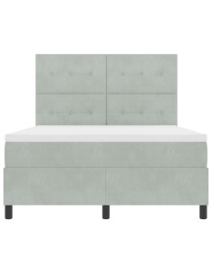 Letto a molle con materasso Grigio chiaro 140 x 190 cm Tessuto 2