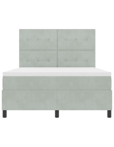 Letto a molle con materasso Grigio chiaro 140 x 190 cm Tessuto