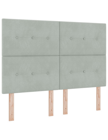 Letto a molle con materasso Grigio chiaro 140 x 200 cm Tessuto