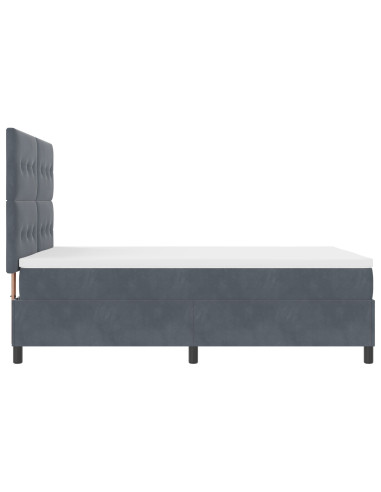 Letto a molle con materasso Grigio scuro 140 x 200 cm Tessuto